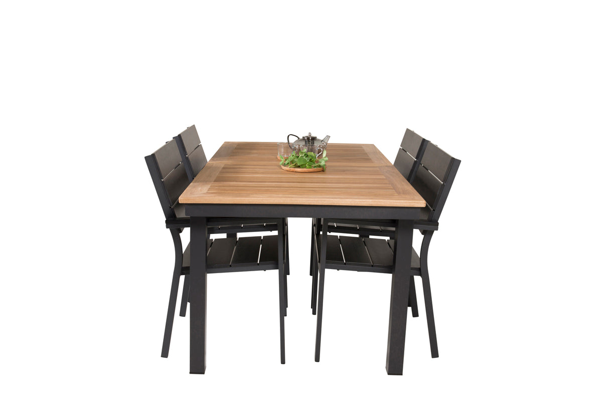 Levels & Panama Spisestole Sort + Spisebord 160 x 90