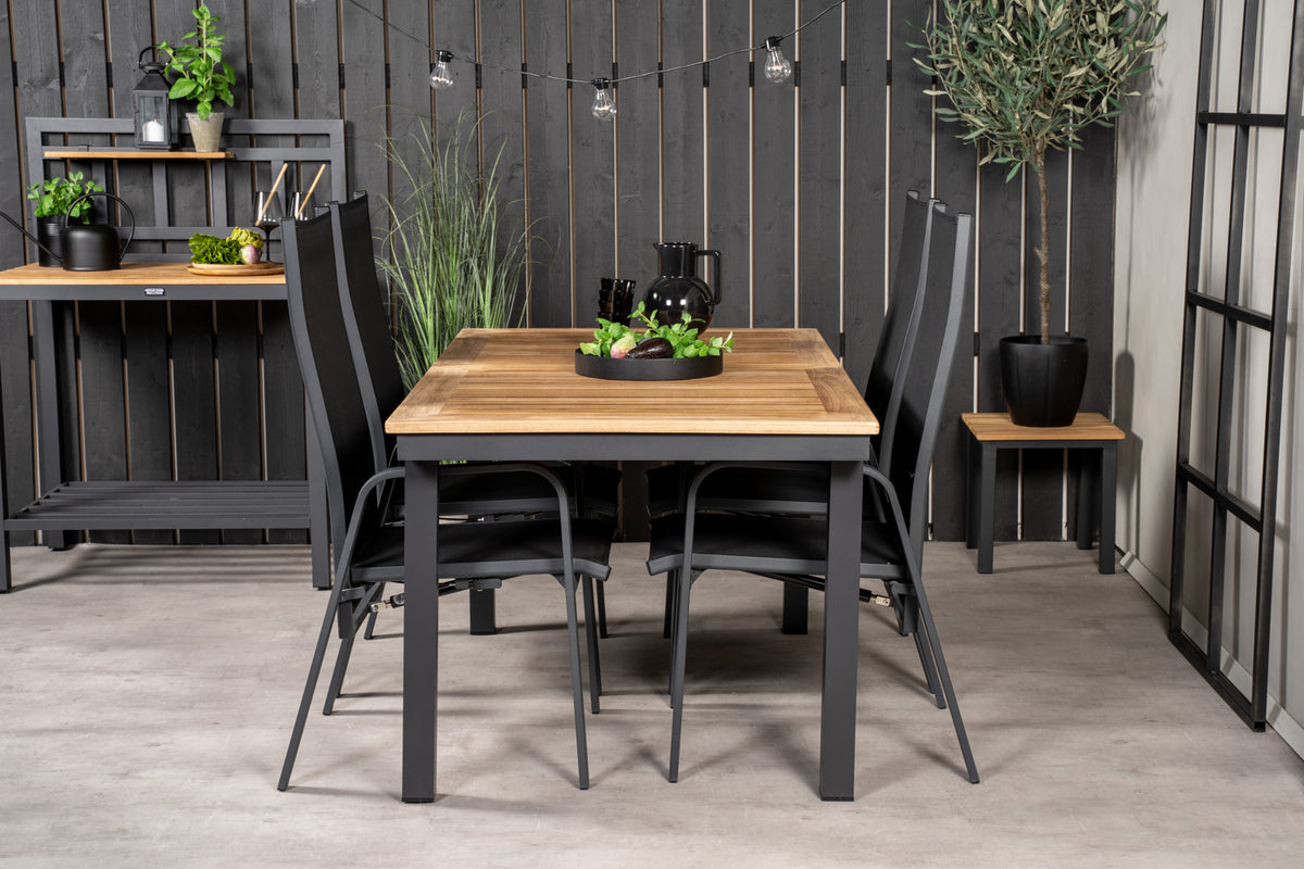 Copacabana & Panama Reclinerstole Sort + Spisebord 160 x 90