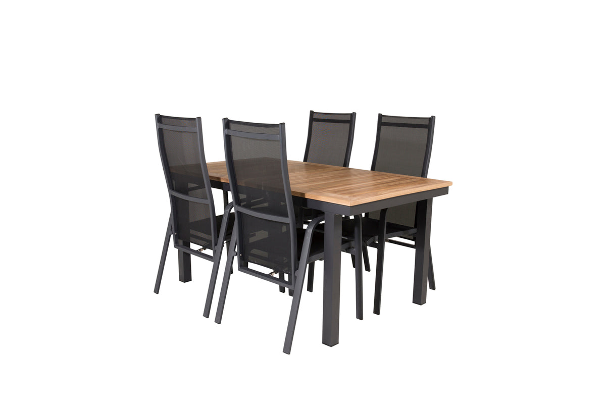 Copacabana & Panama Reclinerstole Sort + Spisebord 160 x 90