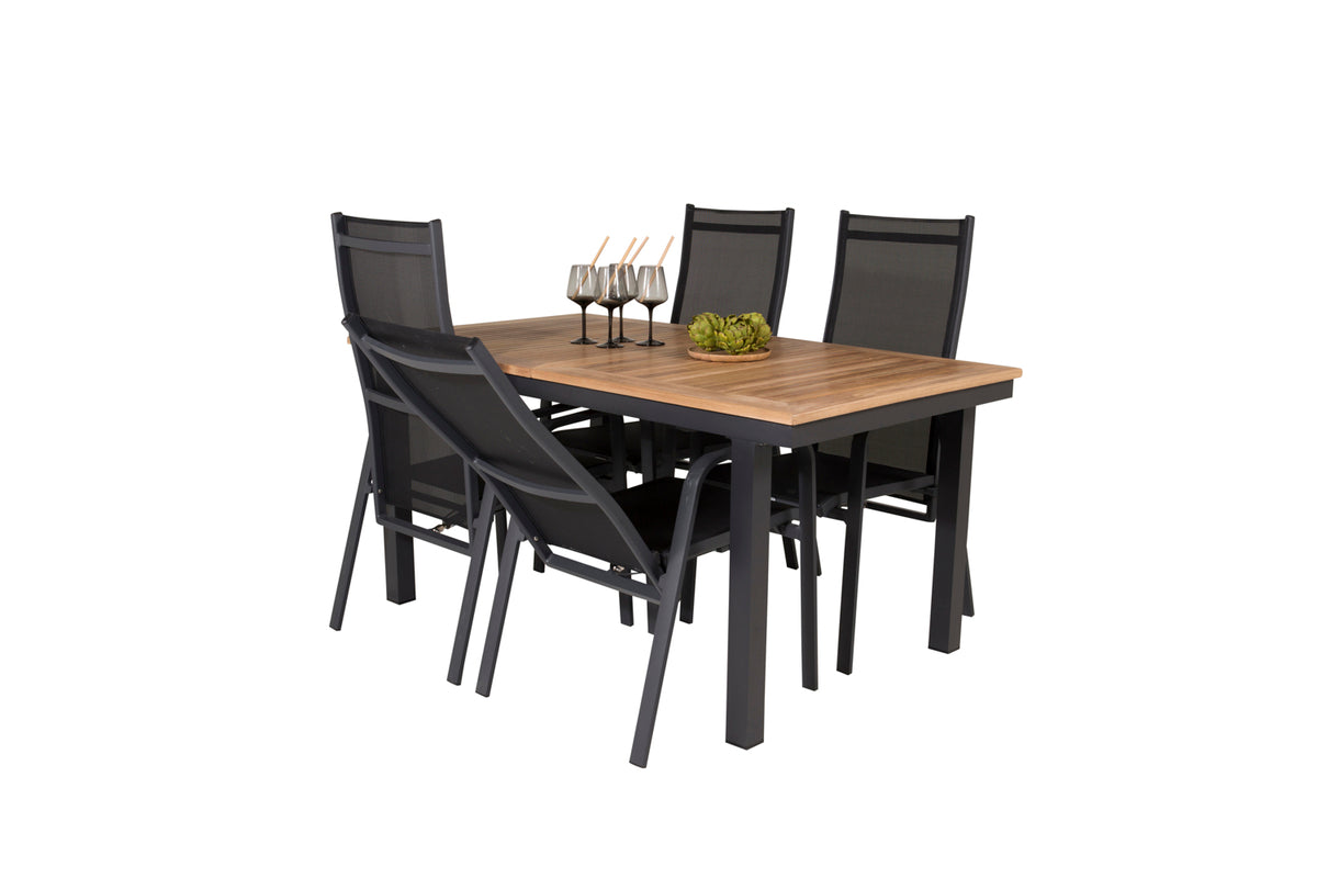 Copacabana & Panama Reclinerstole Sort + Spisebord 160 x 90