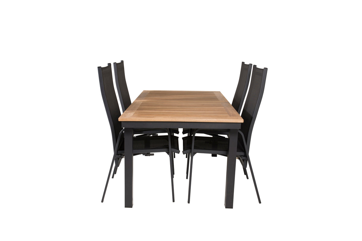 Copacabana & Panama Reclinerstole Sort + Spisebord 160 x 90