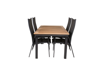 Copacabana & Panama Reclinerstole Sort + Spisebord 160 x 90