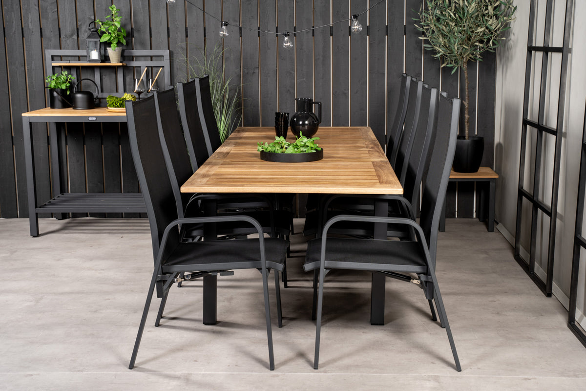 Copacabana & Panama Reclinerstole Sort + Spisebord 160 x 90