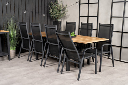 Copacabana & Panama Reclinerstole Sort + Spisebord 160 x 90