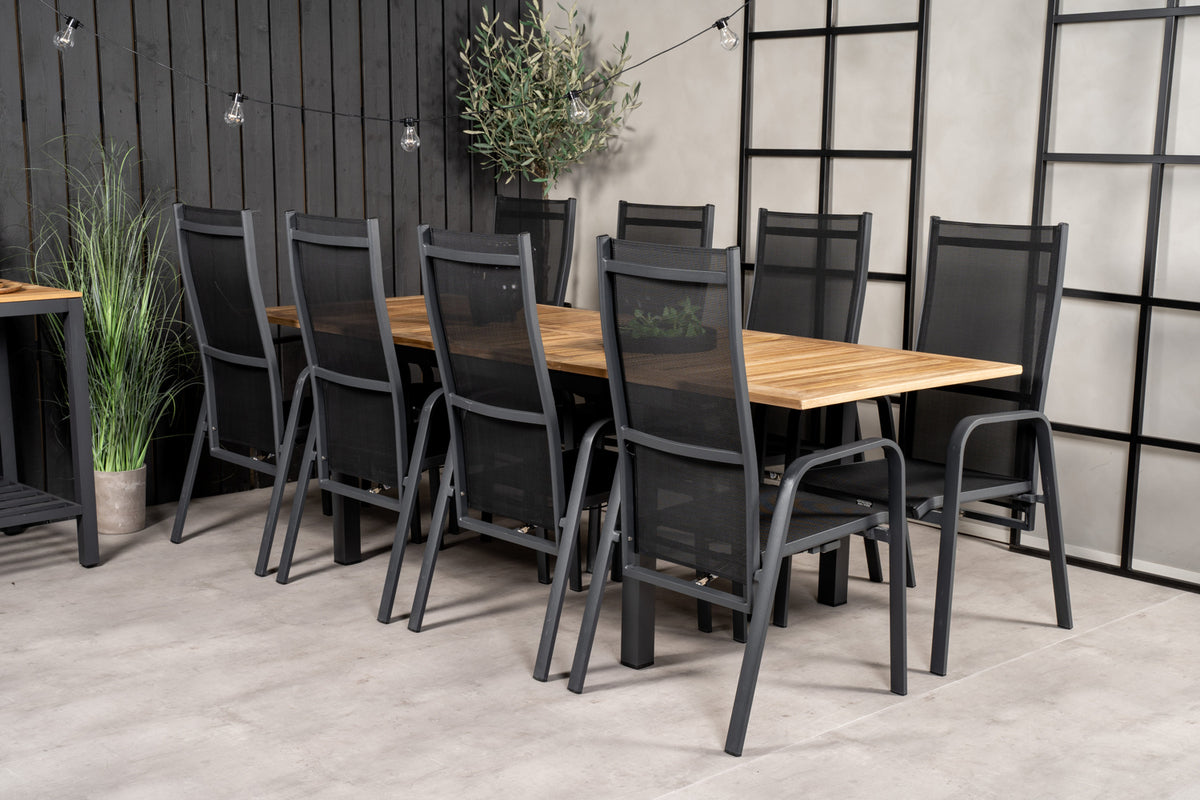 Copacabana & Panama Reclinerstole Sort + Spisebord 160 x 90