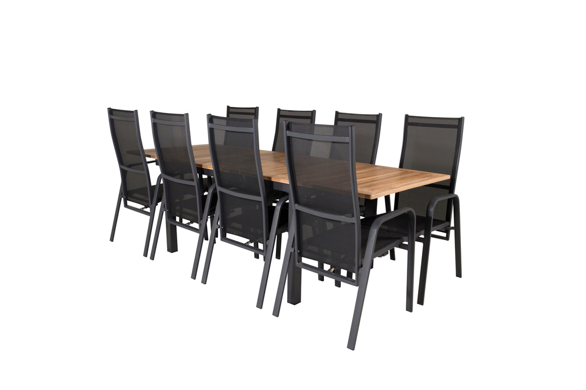 Copacabana & Panama Reclinerstole Sort + Spisebord 160 x 90