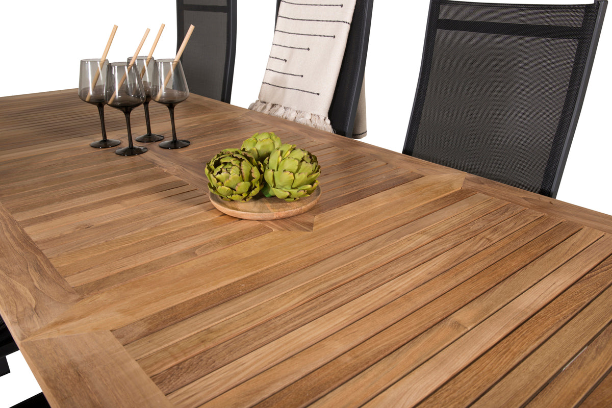 Copacabana & Panama Reclinerstole Sort + Spisebord 160 x 90