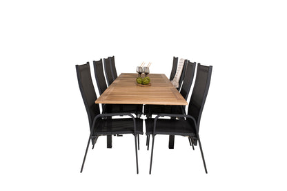 Copacabana & Panama Reclinerstole Sort + Spisebord 160 x 90