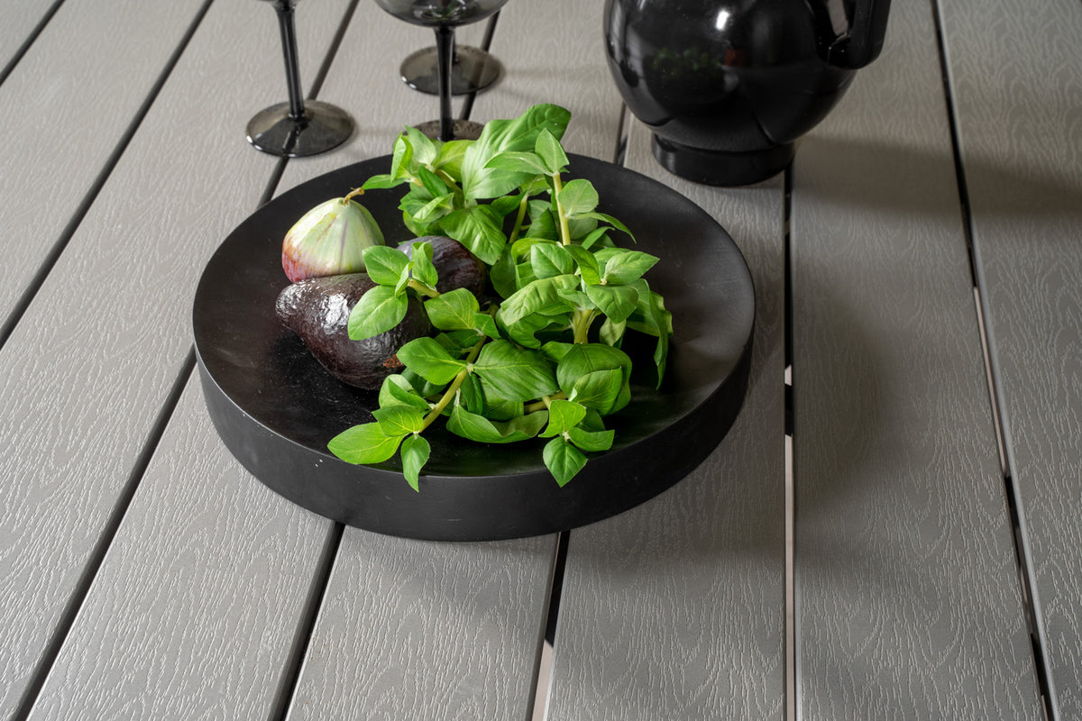 Copacabana & Parma Reclinerstole 2-pak Sort + Rundt Spisebord ⌀140 Mørkegrå