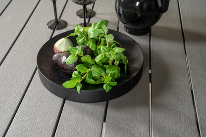 Copacabana & Parma Reclinerstole 2-pak Sort + Rundt Spisebord ⌀140 Mørkegrå