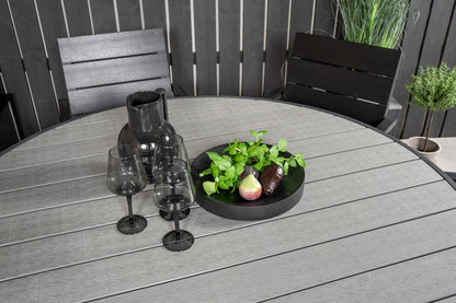 Levels & Parma Spisebordsstole 2-pak Sort + Rundt Spisebord ⌀140 Mørkegrå