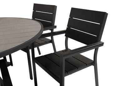 Levels & Parma Spisebordsstole 2-pak Sort + Rundt Spisebord ⌀140 Mørkegrå