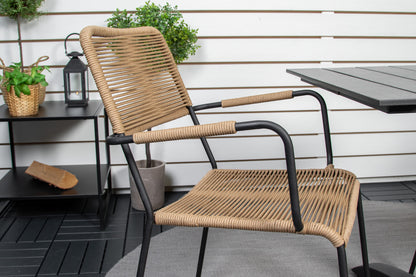 Venture Home Colorado & Lindos Cafebord 70x70 + Spisebordsstole Brun