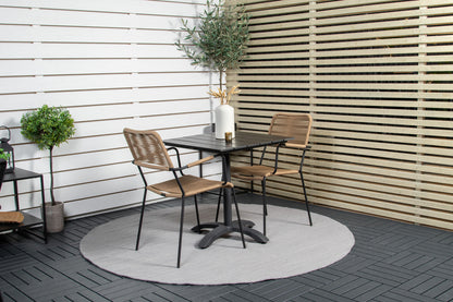 Venture Home Colorado & Lindos Cafebord 70x70 + Spisebordsstole Brun