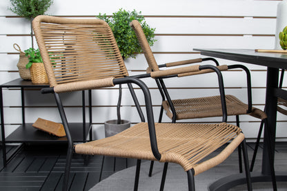 Denver & Lindos Spisebord 120x70x74 + Spisebordsstole Brun