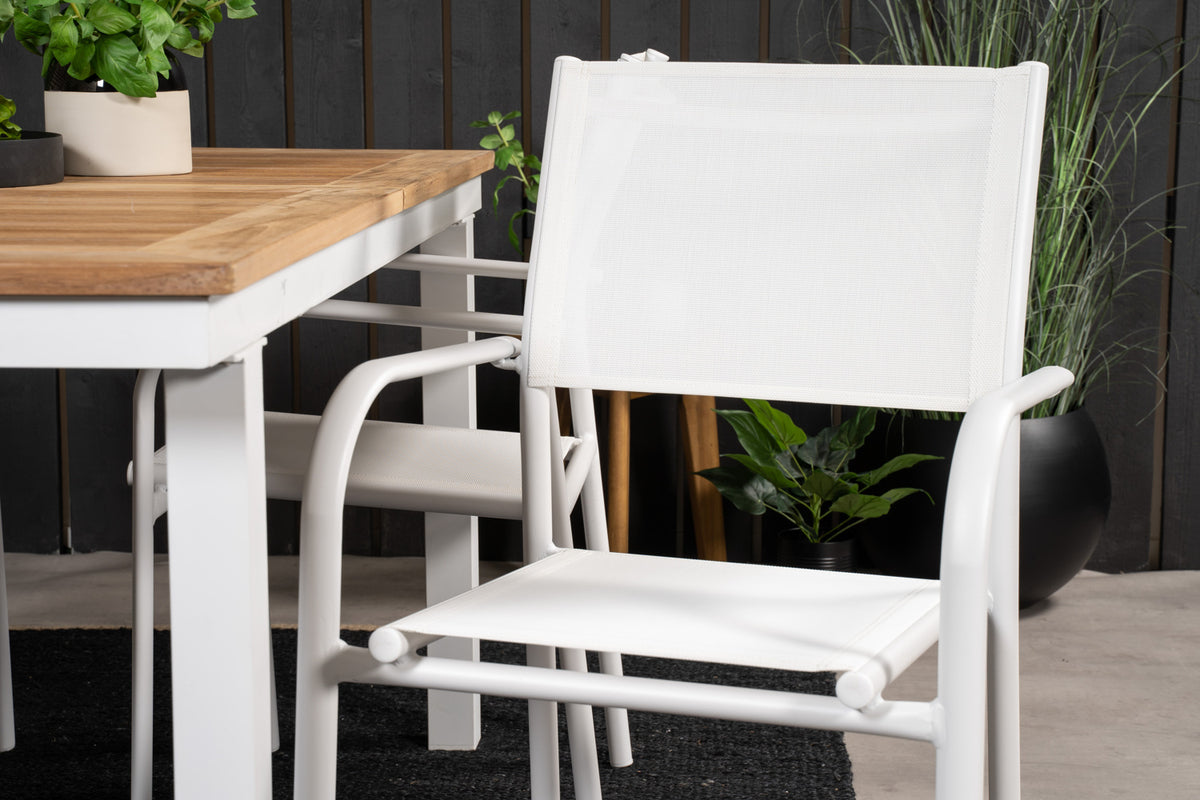 Santorini & Panama Spisestole Hvid + Spisebord 160 x 90