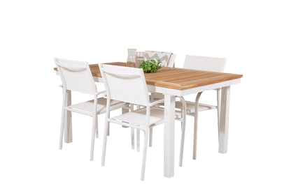 Santorini & Panama Spisestole Hvid + Spisebord 160 x 90