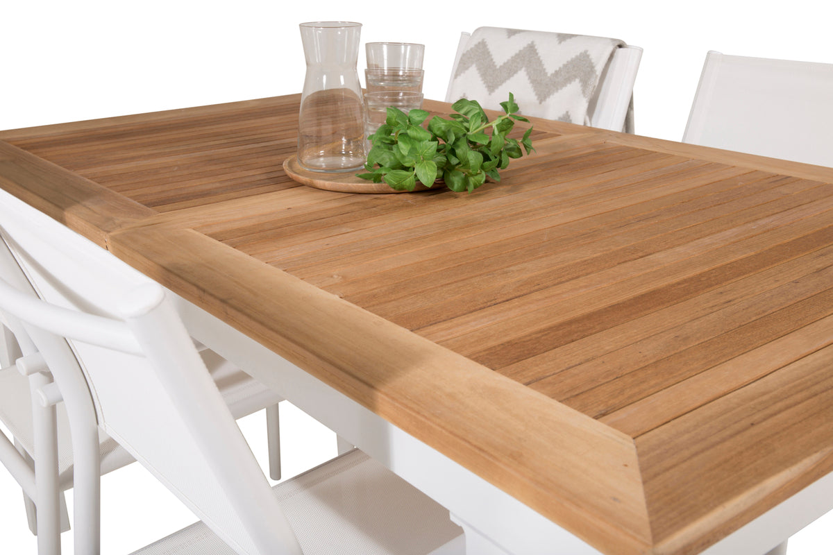 Santorini & Panama Spisestole Hvid + Spisebord 160 x 90