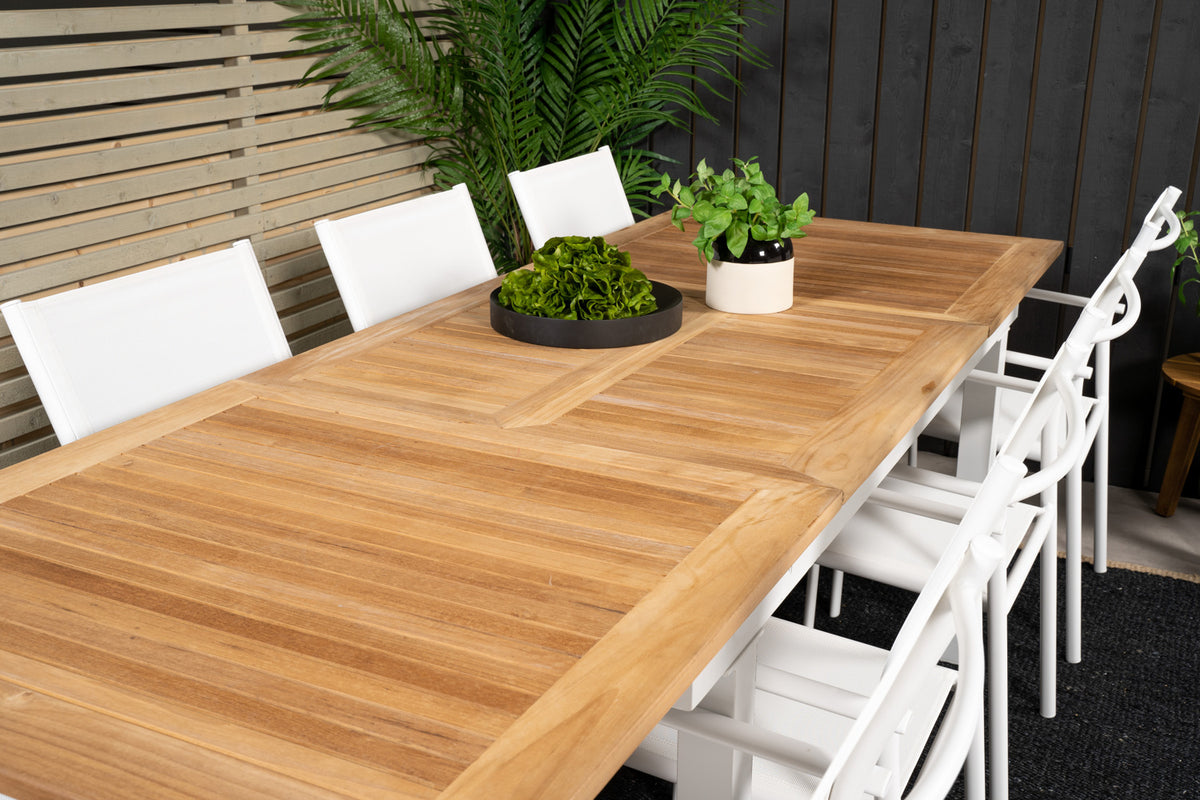 Santorini & Panama Spisestole Hvid + Spisebord 160 x 90