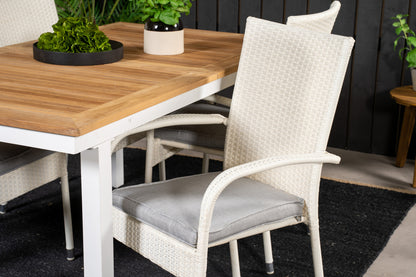 Anna & Panama Spisestole Hvid + Spisebord 160 x 90