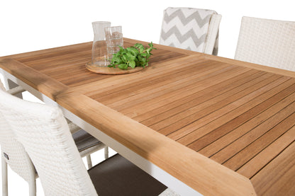 Anna & Panama Spisestole Hvid + Spisebord 160 x 90