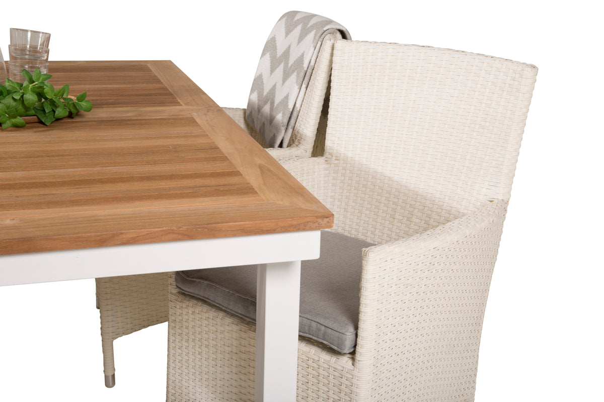 Malin & Panama Spisestole Hvid + Spisebord 160 x 90