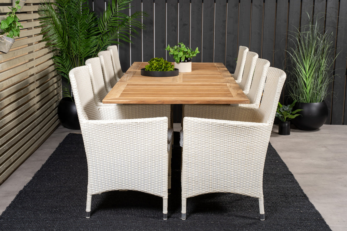 Malin & Panama Spisestole Hvid + Spisebord 160 x 90