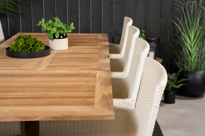 Malin & Panama Spisestole Hvid + Spisebord 160 x 90