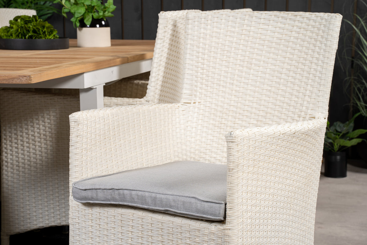 Malin & Panama Spisestole Hvid + Spisebord 160 x 90