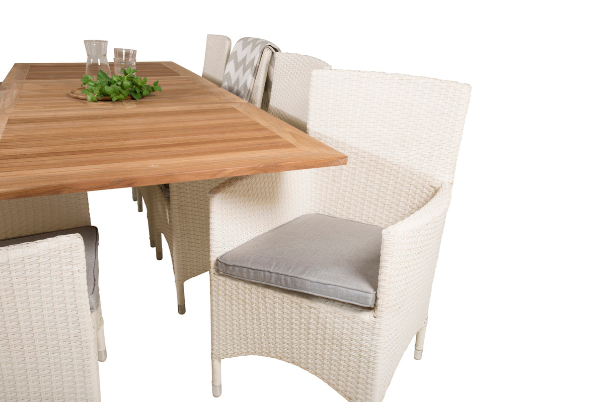 Malin & Panama Spisestole Hvid + Spisebord 160 x 90