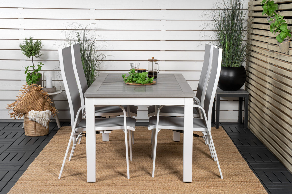 Albany & Copacabana Spisebord 152x90 + Reclinerstole Grå
