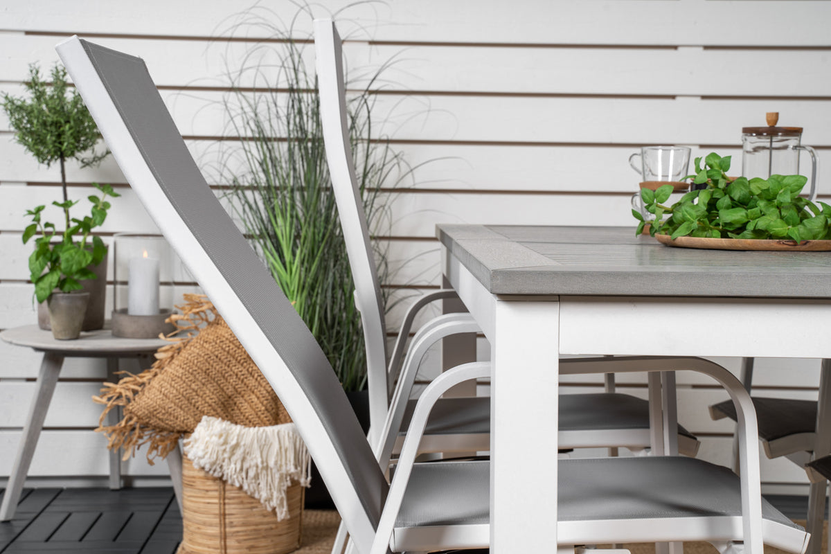 Albany & Copacabana Spisebord 152x90 + Reclinerstole Grå