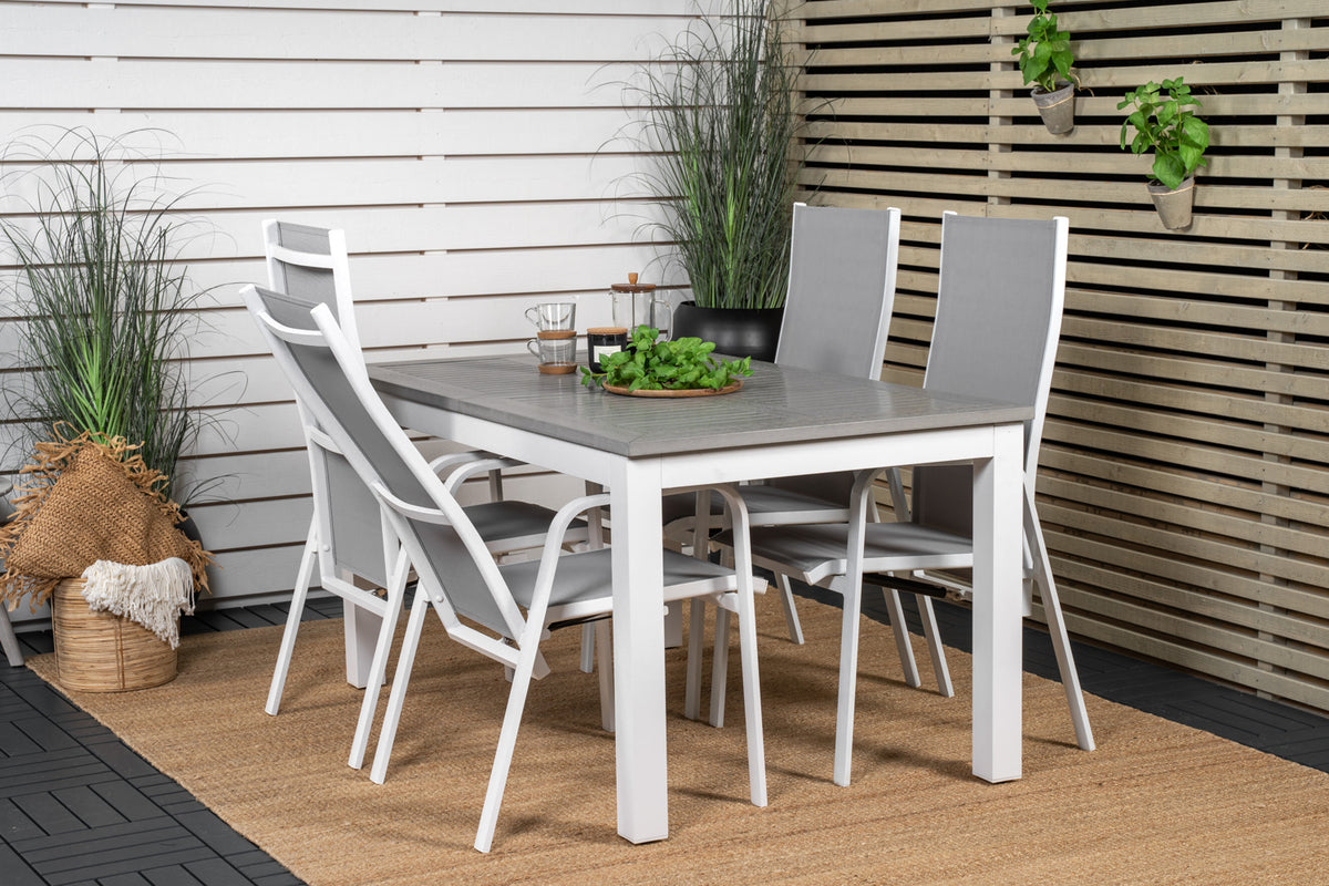 Albany & Copacabana Spisebord 152x90 + Reclinerstole Grå