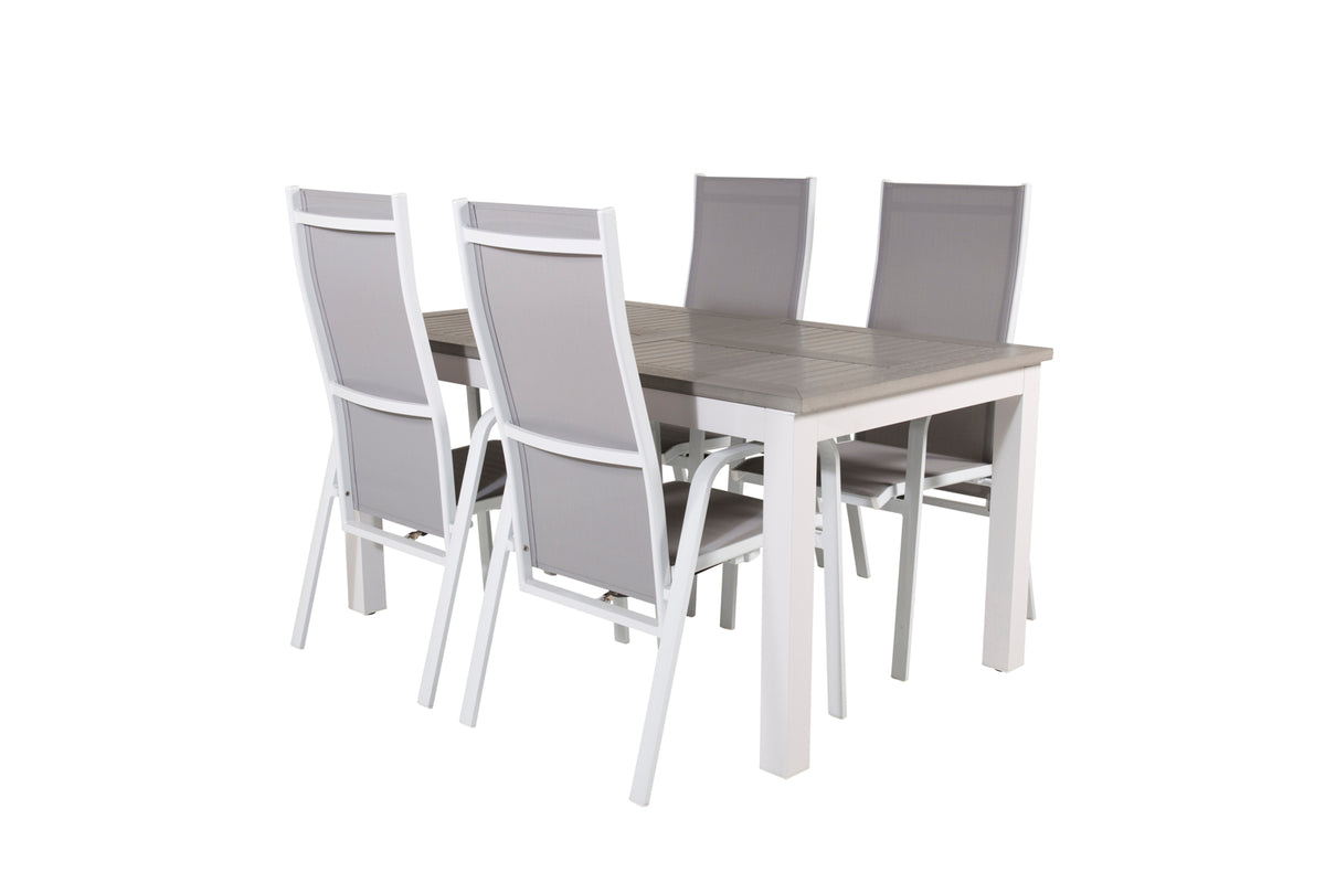 Albany & Copacabana Spisebord 152x90 + Reclinerstole Grå