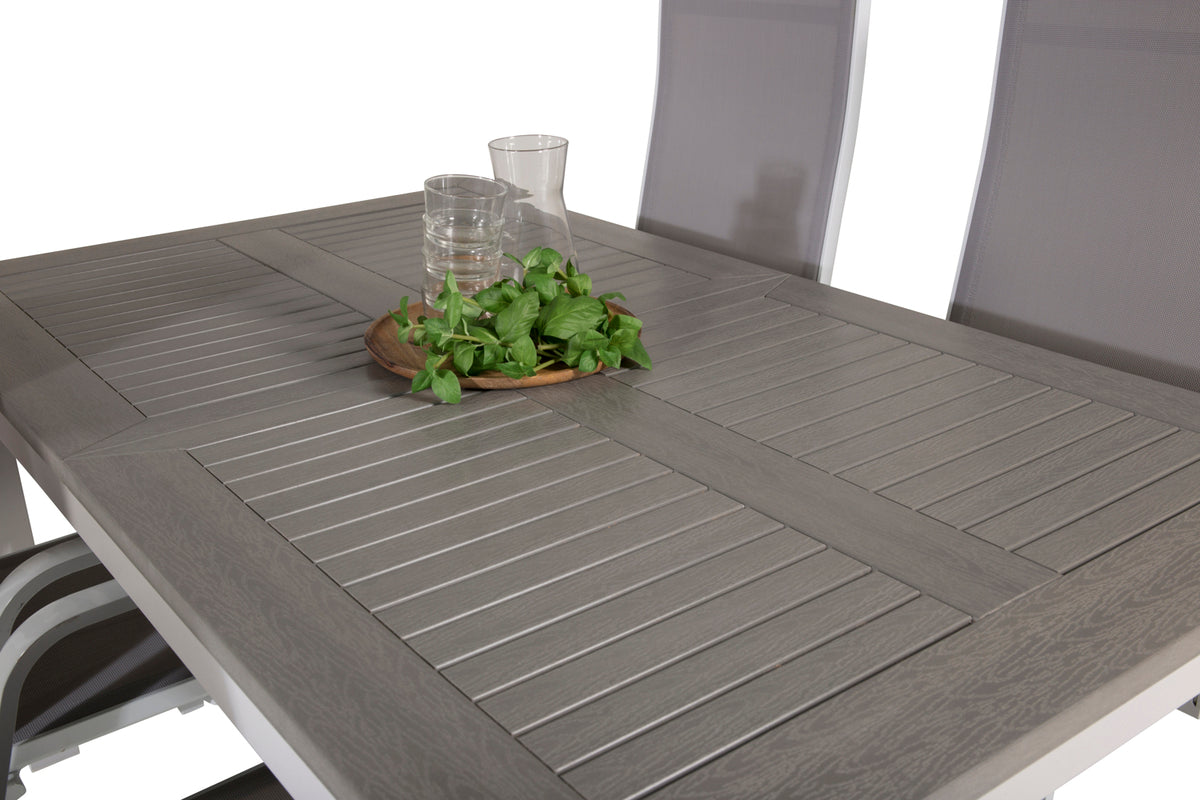 Albany & Copacabana Spisebord 152x90 + Reclinerstole Grå