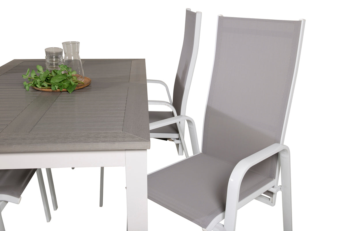 Albany & Copacabana Spisebord 152x90 + Reclinerstole Grå