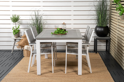 Albany & Levels Spisebord 152x90 + Spisestole Grå