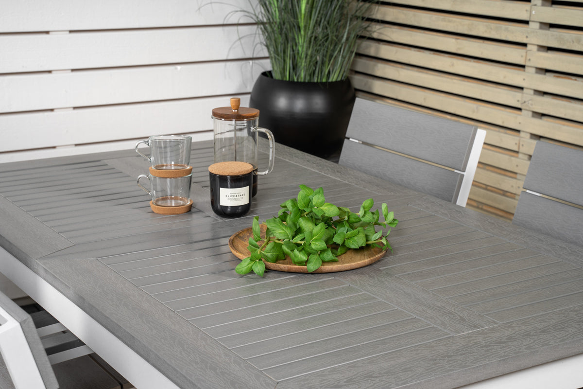 Albany & Levels Spisebord 152x90 + Spisestole Grå