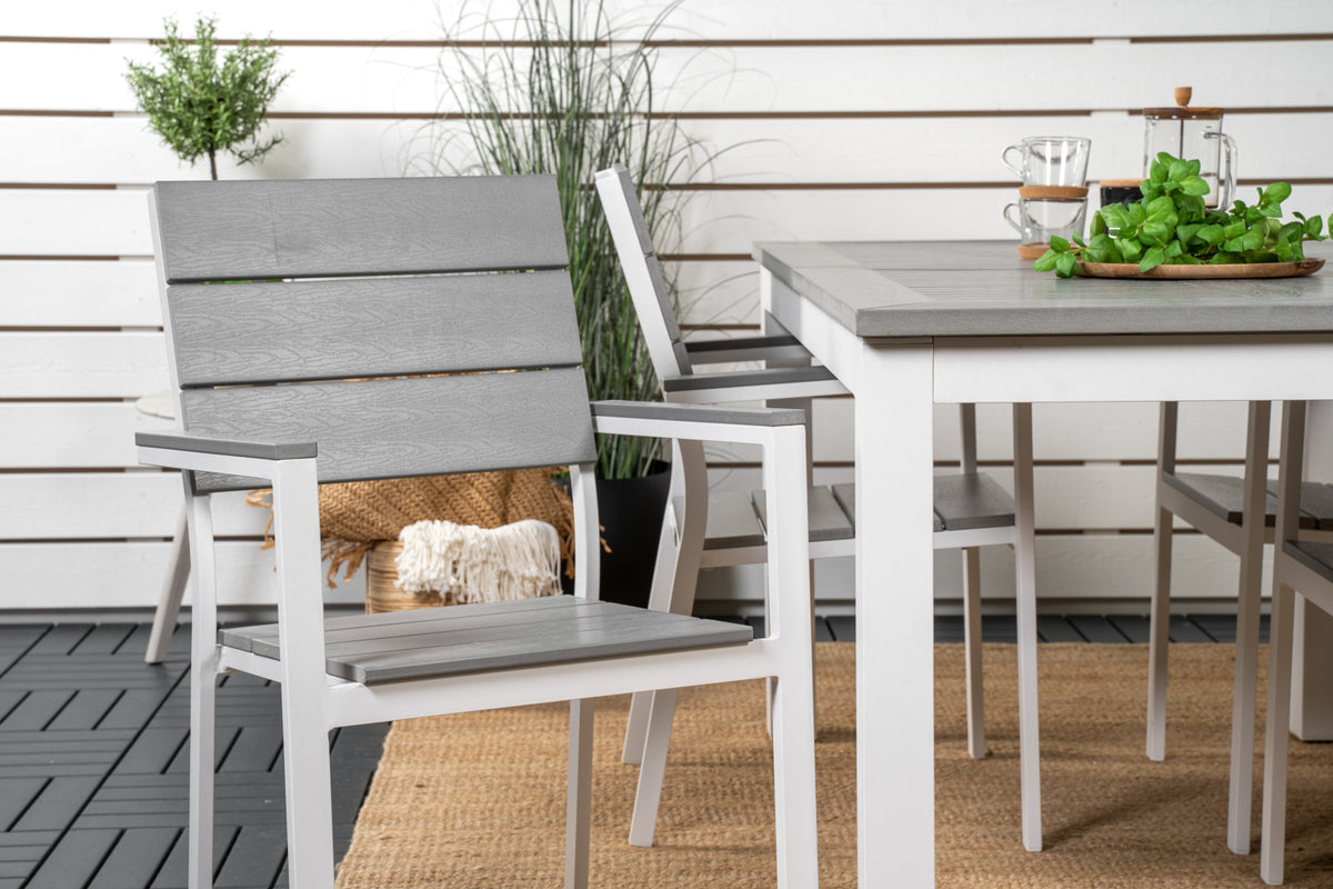 Albany & Levels Spisebord 152x90 + Spisestole Grå