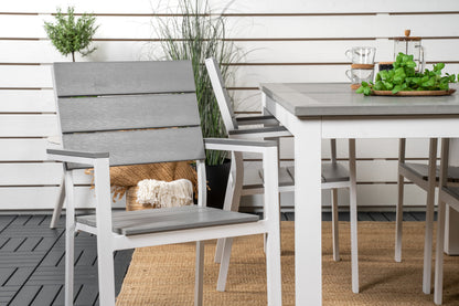 Albany & Levels Spisebord 152x90 + Spisestole Grå