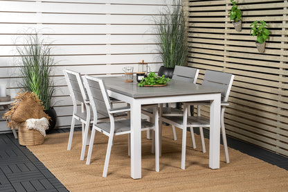 Albany & Levels Spisebord 152x90 + Spisestole Grå