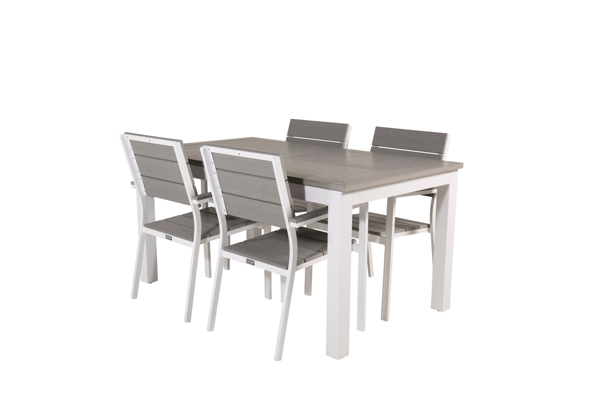 Albany & Levels Spisebord 152x90 + Spisestole Grå