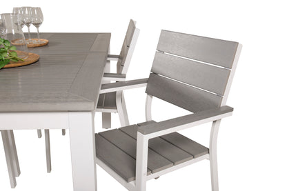 Albany & Levels Spisebord 152x90 + Spisestole Grå