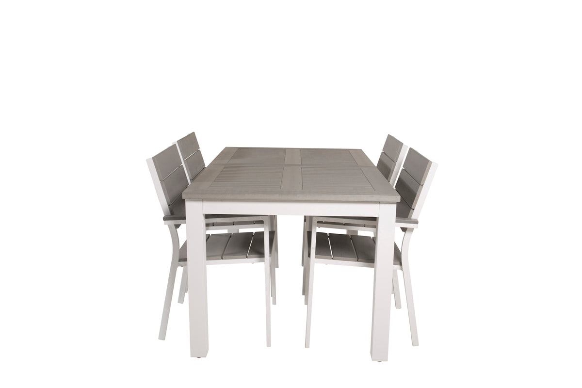 Albany & Levels Spisebord 152x90 + Spisestole Grå