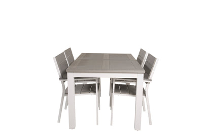 Albany & Levels Spisebord 152x90 + Spisestole Grå