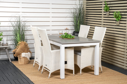 Albany & Padova Spisebord 152x90 + Reclinerstole Hvid