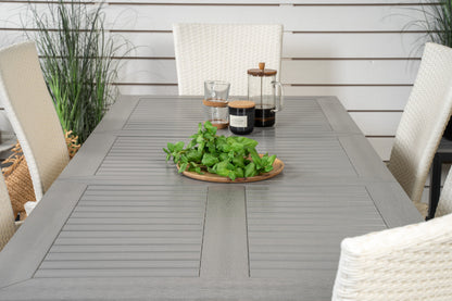 Albany & Padova Spisebord 152x90 + Reclinerstole Hvid