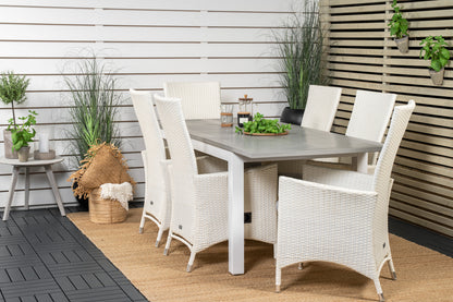 Albany & Padova Spisebord 152x90 + Reclinerstole Hvid