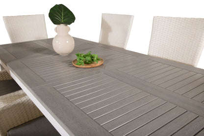 Albany & Padova Spisebord 152x90 + Reclinerstole Hvid