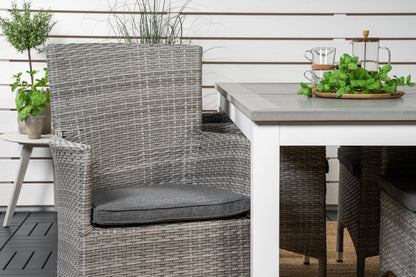 Albany & Malin Spisebord 152x90 + Spisestole Grå